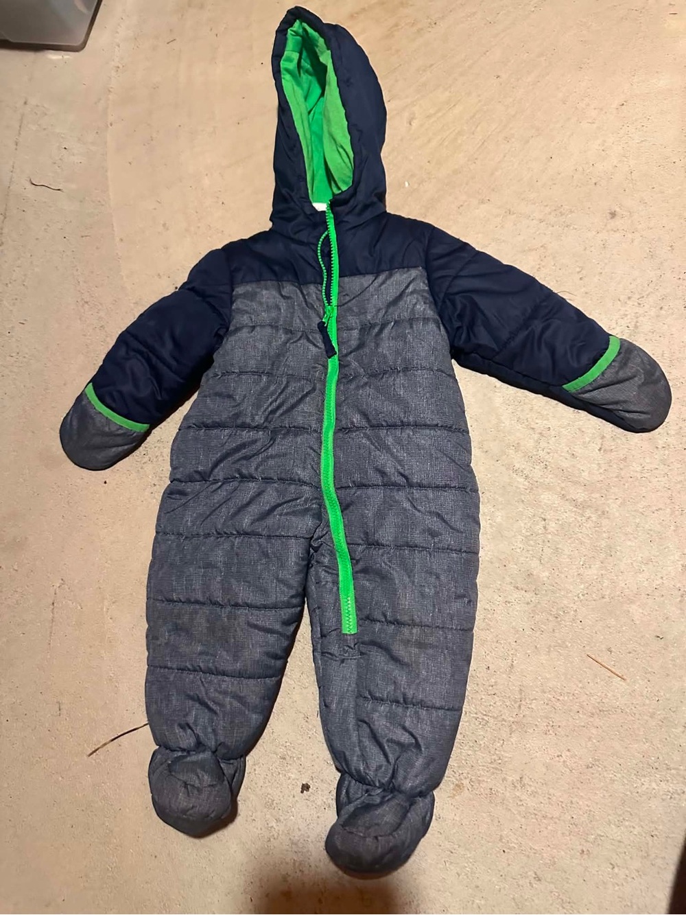 Carter's Navy and Green Puffer Snowsuit